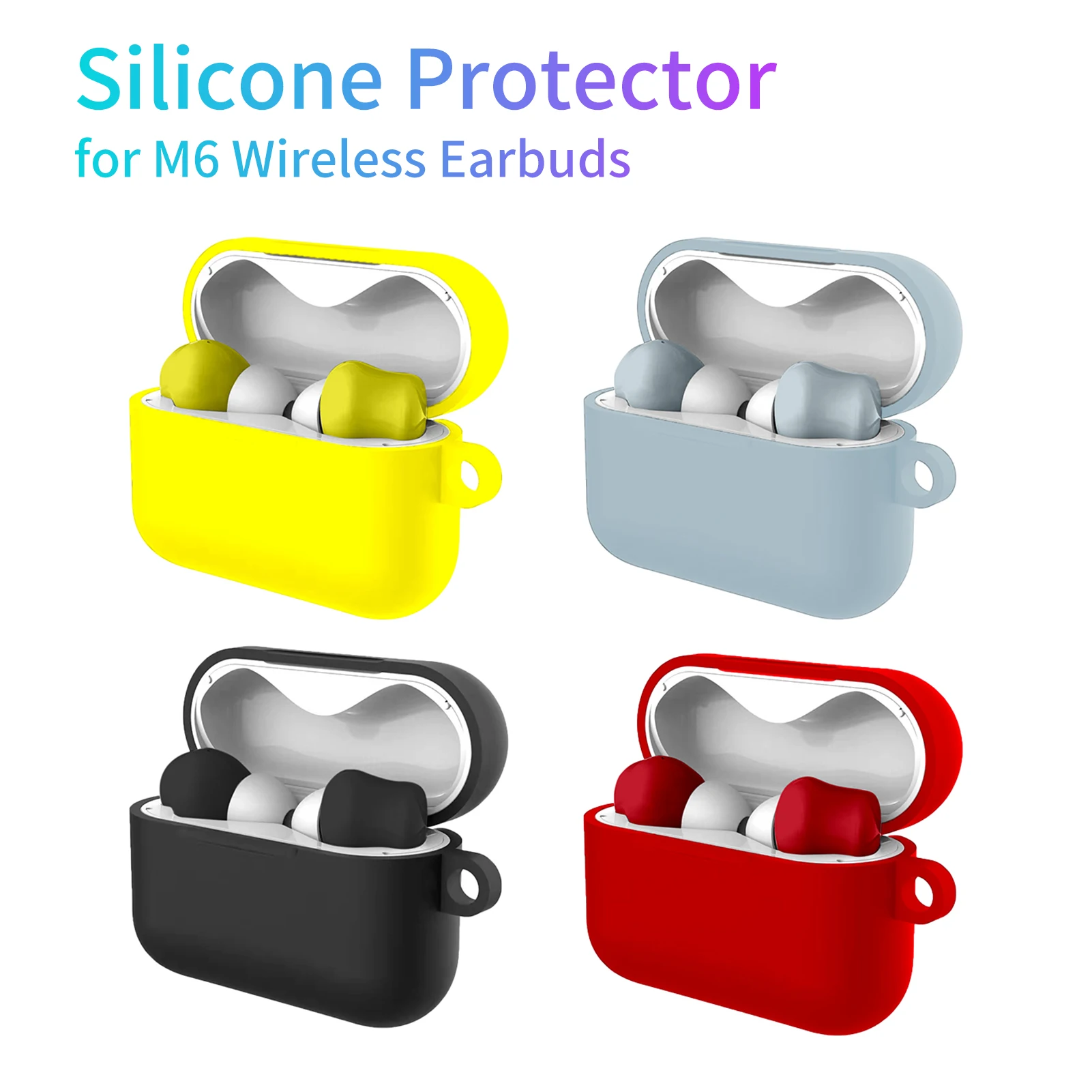 

Силиконовый чехол для наушников M6 беспроводные наушники зарядный силиконовый чехол противоударный и пыленепроницаемый защитный чехол