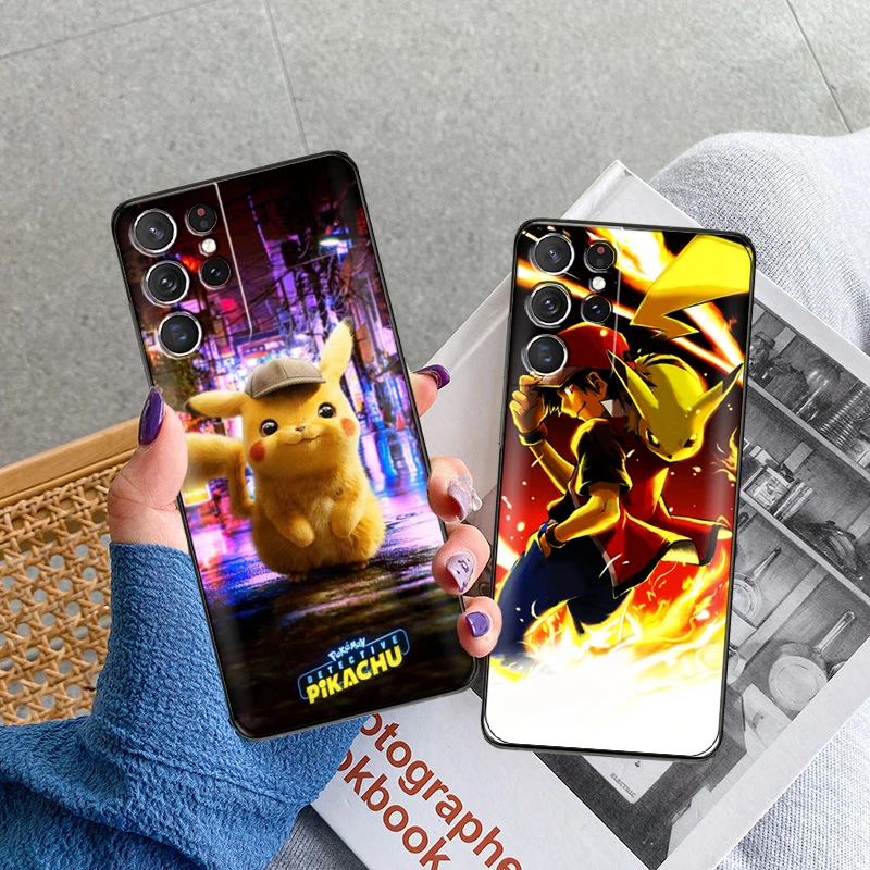 

Japan Anime Pokemon Pikachu Phone Case For Samsung Galaxy S22 S21 S20 Ultra FE 5G S22 S10 10E S9 Plus Coque Carcasa