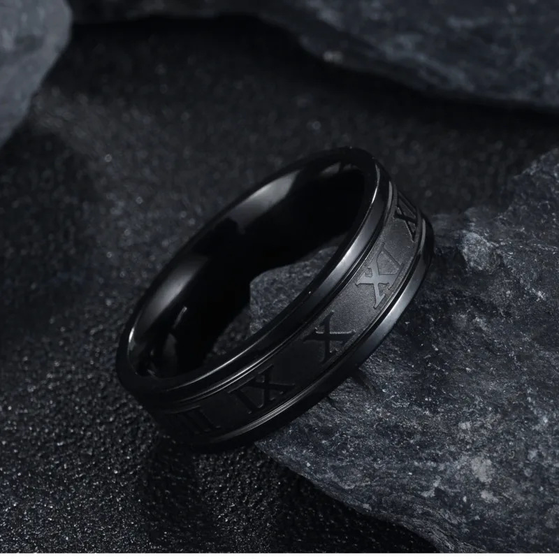 Панк-кольцо из нержавеющей стали римские цифры ювелирные изделия титановой