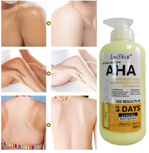 

500ml Whitening Body Lotion ALPHA Hydroxy Acids+Vitamin C&E See Results In 3 Days Moisturizing Lightening Body Cream Lotion Skin
