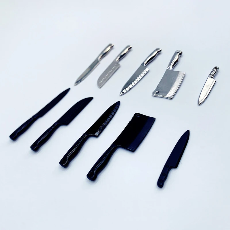 

5Pcs/lot 1/12 Dollhouse Mini Knives Model Dollhouse Kitchen Cooking Utensils Accessories Children's Pretend Play Toys