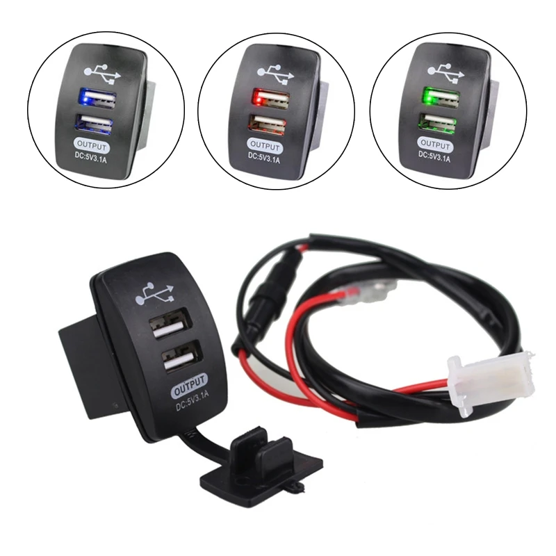 Motorcycle USB Phone Charger Waterproof 12-24V Dual USB Port Power Socket E-bike Handlebar USB Charger Adapter