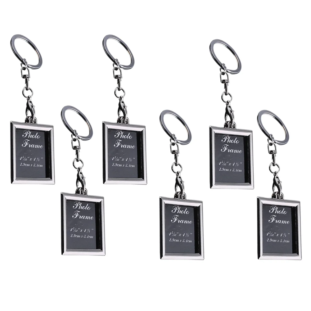 

Fashion Mini Photo Frame Metal Keychains Key Rings Keyfob Gift for Couple and Family (Circle)