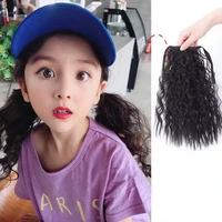 new concubine synthetic ponytail wig childrens long hair bandage corn perm big wave long curly hair high ponytail