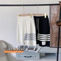 summer tb college style four bar five point pants shorts sports pants loose ins ice silk thin casual straight pants