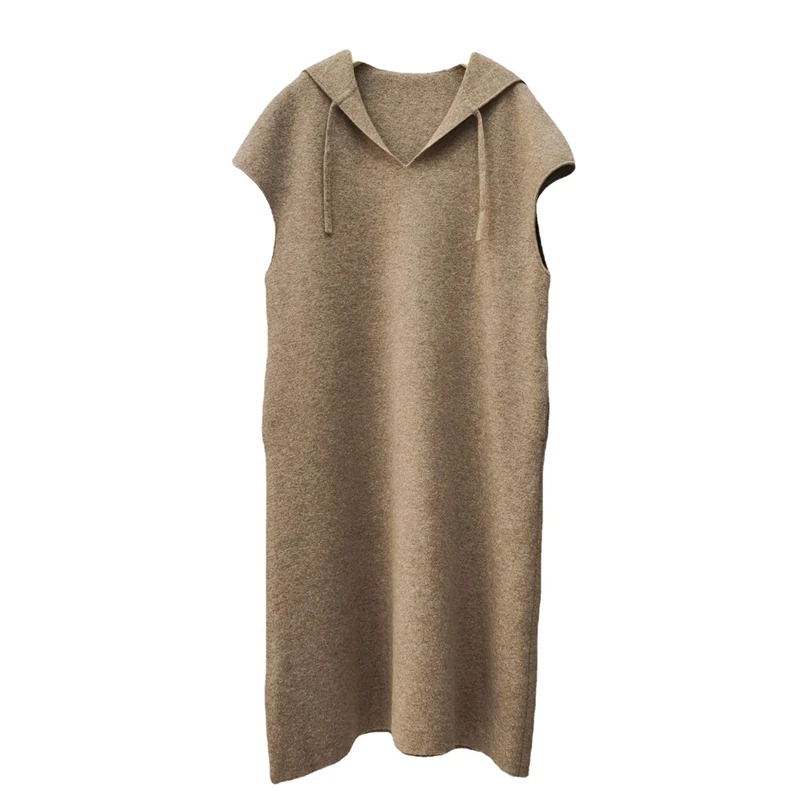 Толстовка Длинный жилет пуловер модный стиль вязаный свитер толстовки женская