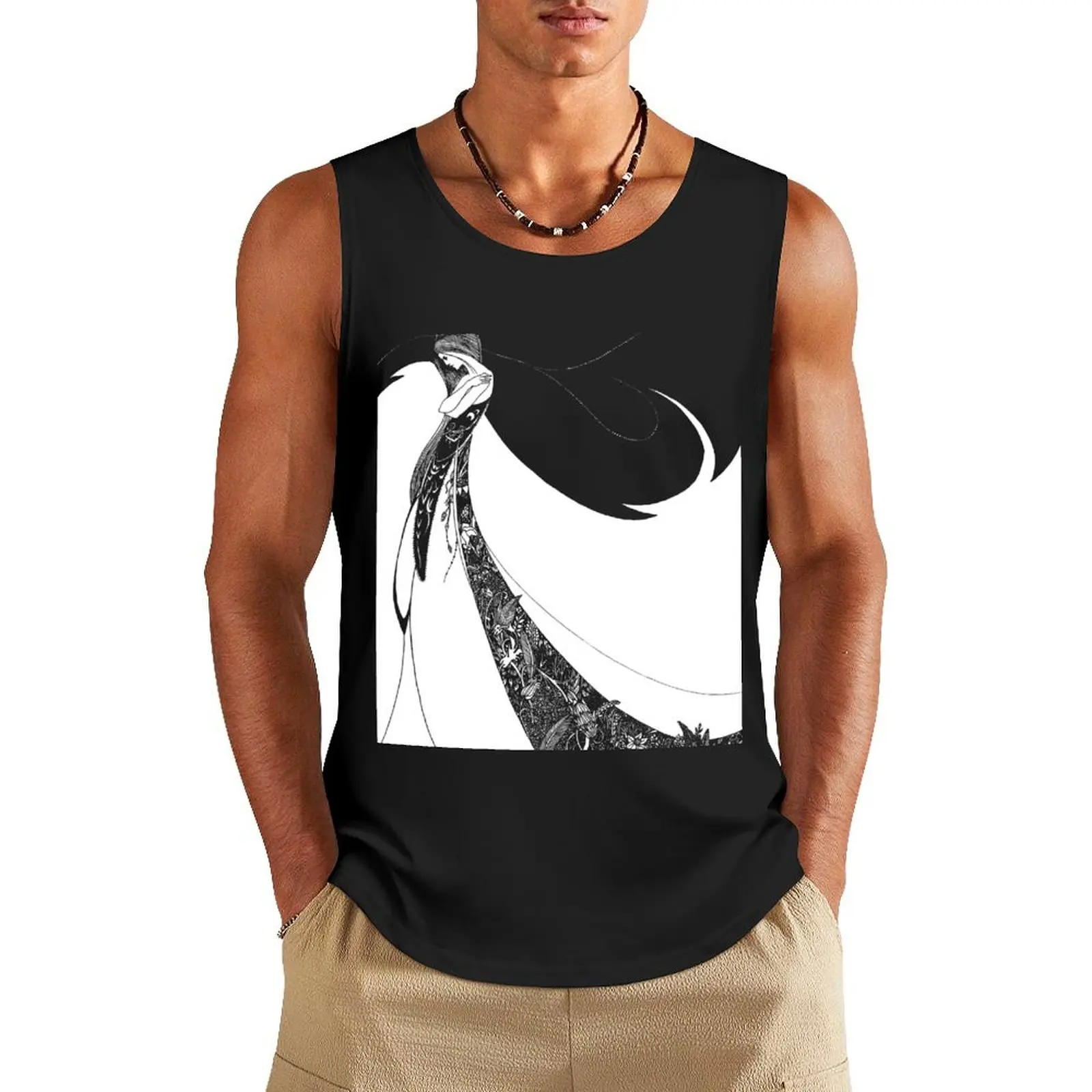 Улучшенная Aubrey Beardsley La Ballerina (c.1983) on Black Tank Top сексуальная одежда мужские аксессуары