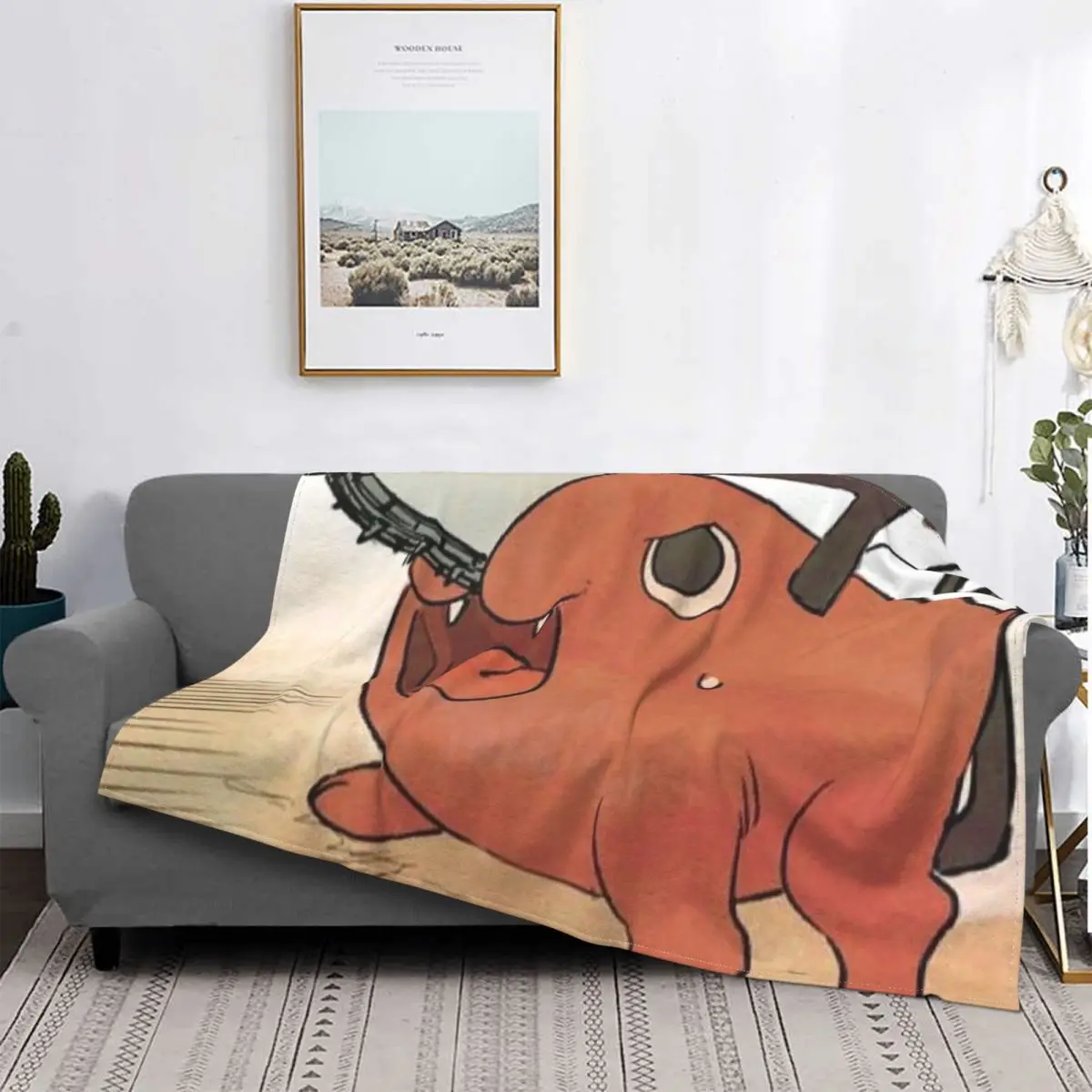 

Одеяла для домашнего кушетки, фланелевые покрывала с принтом аниме, цепная пила, мягкое теплое покрывало