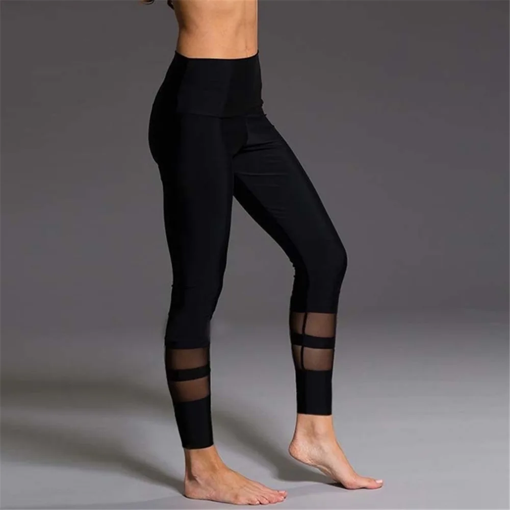

2021 New Black Mesh Leggings Yoga Pants Women Tights Jegging Femme Skinny Sport Running Gym Leggings Yoga Fitness Leggins