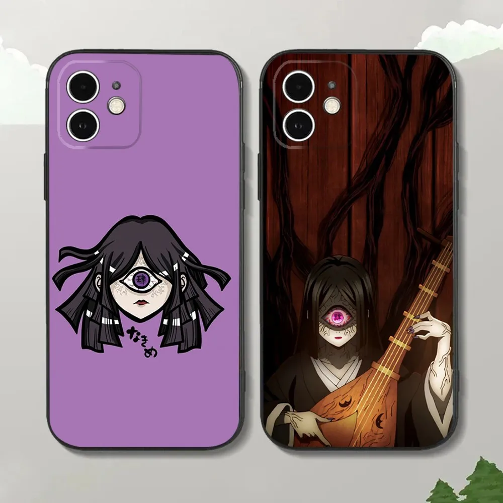 Силиконовый чехол D-Demon S-Slayer Nakime для iPhone16 15 14 13 12 Mini 11 Pro XR X XS MAX 7 8 Plus мягкий черный