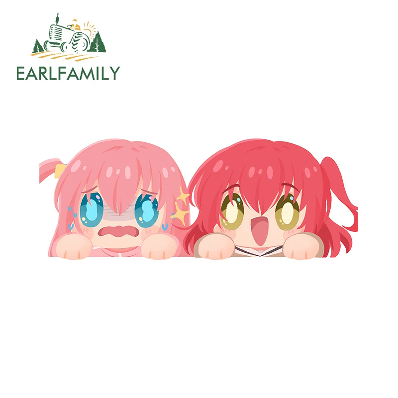 EARLFAMILY 13 см x 5 готовые Hitori Kita Ikuyo Kawaii автомобильные наклейки Chibi Peeker Rock Fanart
