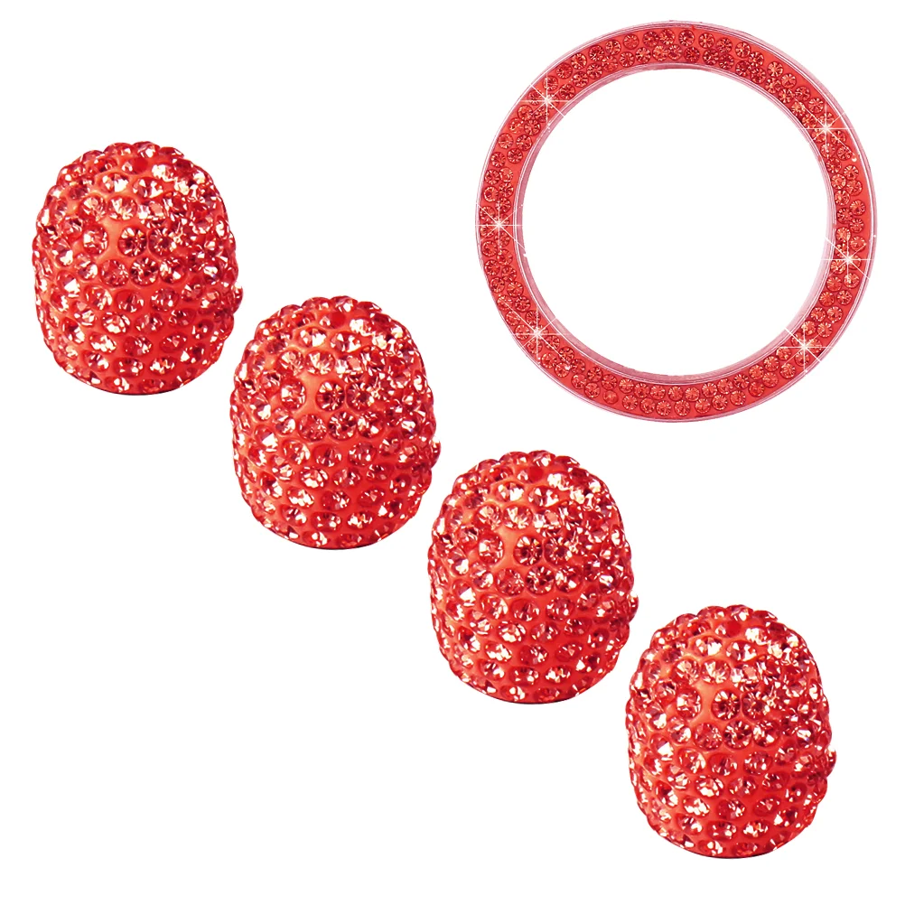 

5 PCS/Set Stickers Cars Wheel Rims Stem Cover Ignition Button Ring Car Tyre Valve Caps Tire Pressure Caps Car Dust Proof Cover