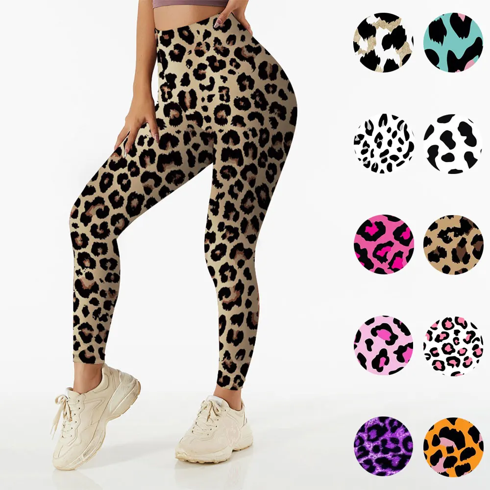 

Leopard Stripe Printed Leggings Women High Waist Yoga Pants Workout Legins Gym Clothing Leggins Sport Pants Push Up Leggins