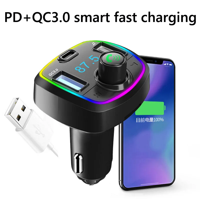 JaJaBor Автомобильный Bluetooth 5.0 FM передатчик MP3 плеер аудио приемник PD 18W QC3.0 USB быстрая зарядка Handsfree Kit Модулятор включен.
