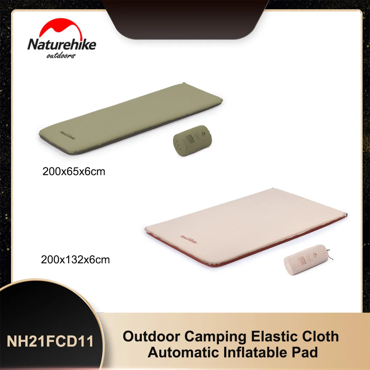Автоматическая надувная подушка Naturehike 30D из эластичной ткани NH21FCD11 уличная губка