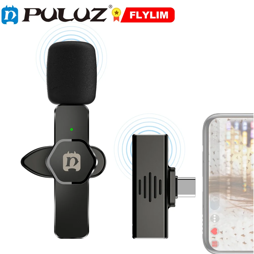 

PULUZ Live Broadcast Vlogging Lavalier Microphone with Type-C / USB-C Interface Receiver Suit for & Android OTG
