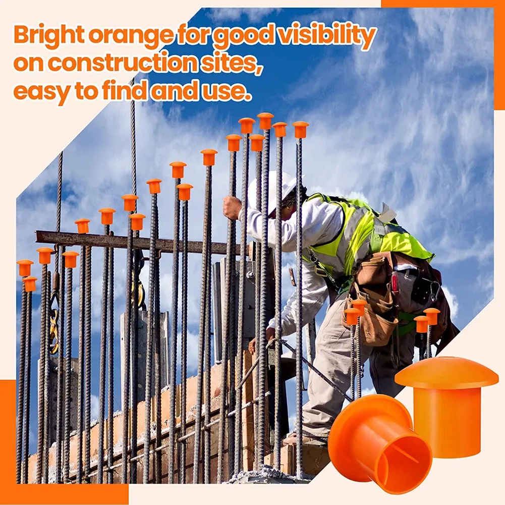 100 шт. пластиковые крышки для арматуры от 3 до 7 оранжевого цвета 2 36x2 17x1 5 дюйма