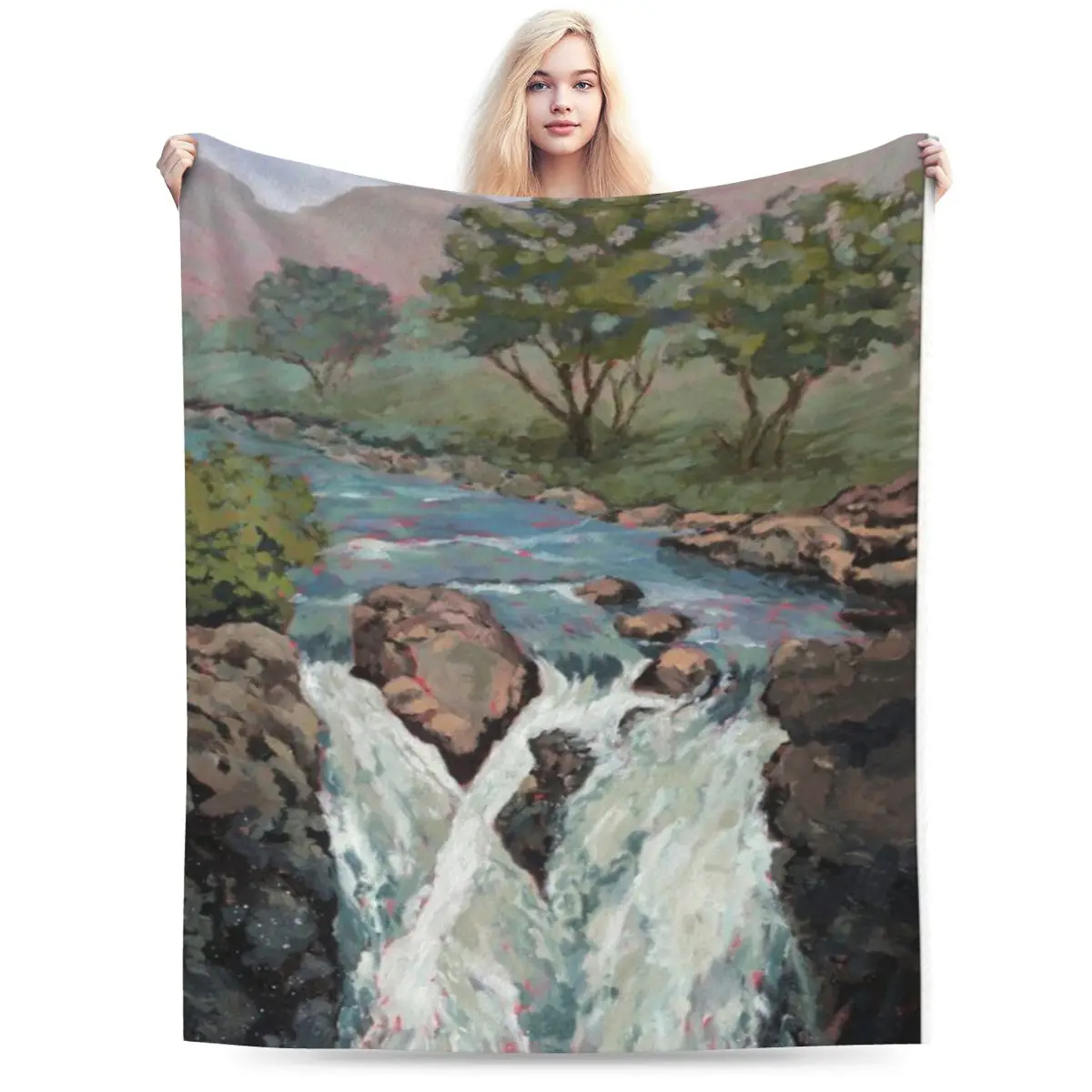 Водопад в шотландских хайлендесах возле глико от Tracey Pacitti ультрамягкое одеяло из