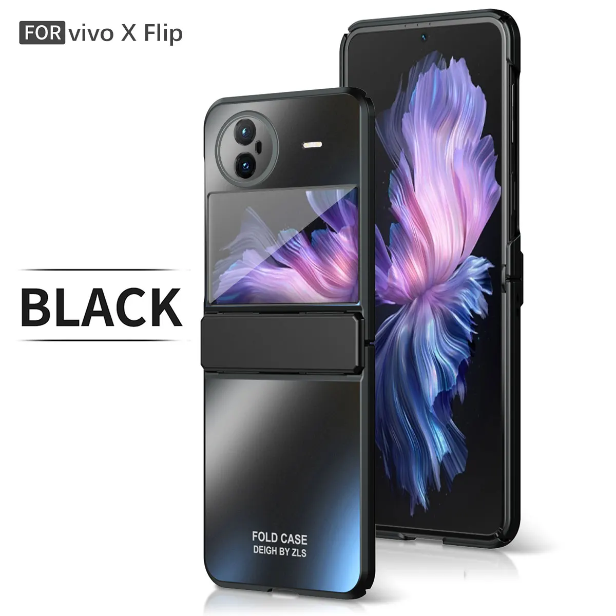 

Frosted Plating PC Cover For VIVO X Flip 5G Xflip Case Supports Wireless Charging Simple Flat Hinged for VIVO X Flip Hard Case
