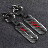 carbon fiber car key ring 360 degree rotating horseshoe buckle car keychain for ford focus st mondeo st line car accessories