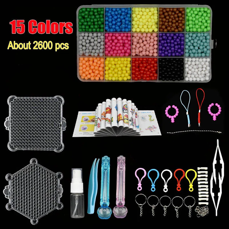 

6000pcs 24 colors Refill Beads puzzle Crystal DIY water spray beads set ball games 3D handmade magic toys for children