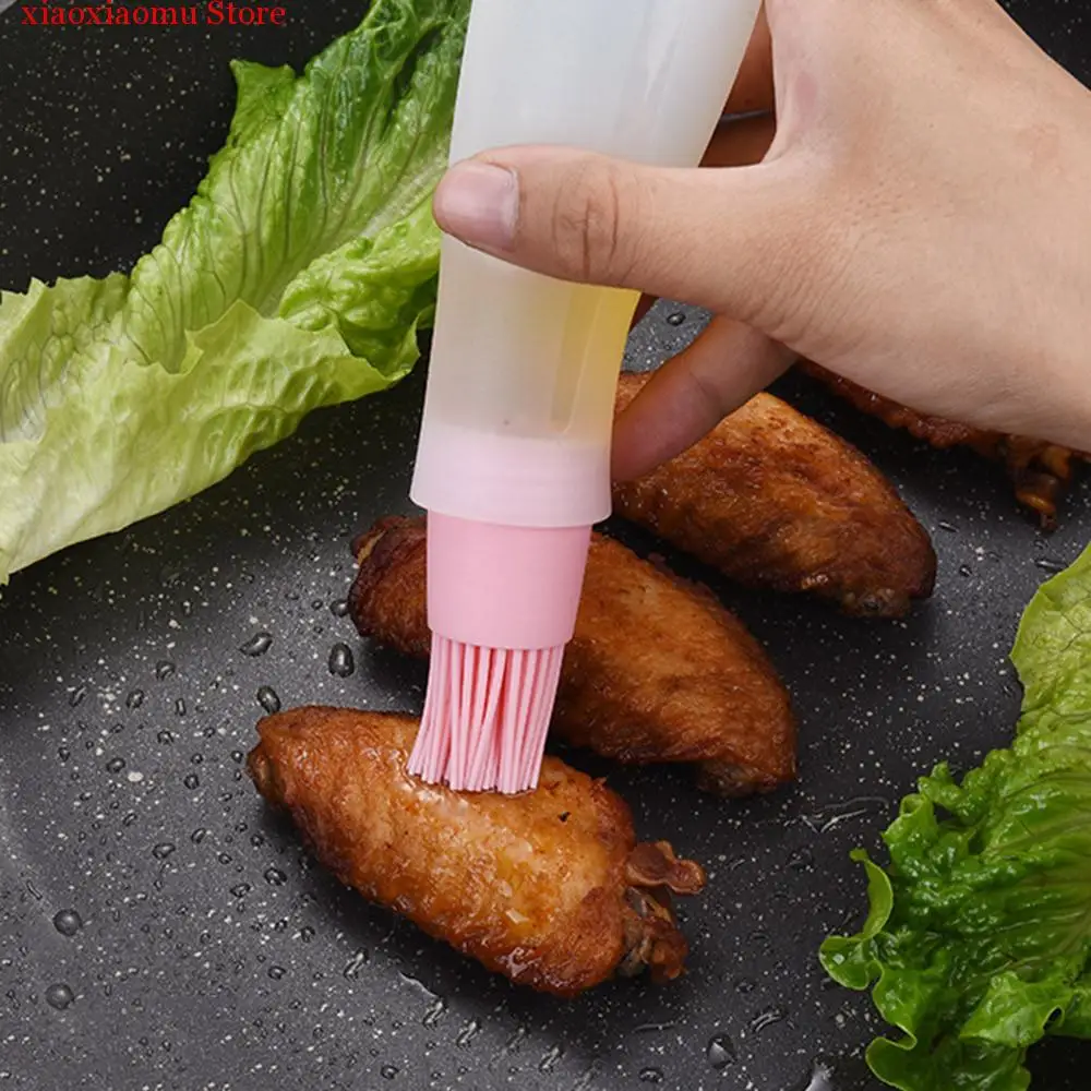 

1pc High Temperature Resistant Oil Bottle Silicone Brush Kitchen BBQ Tool