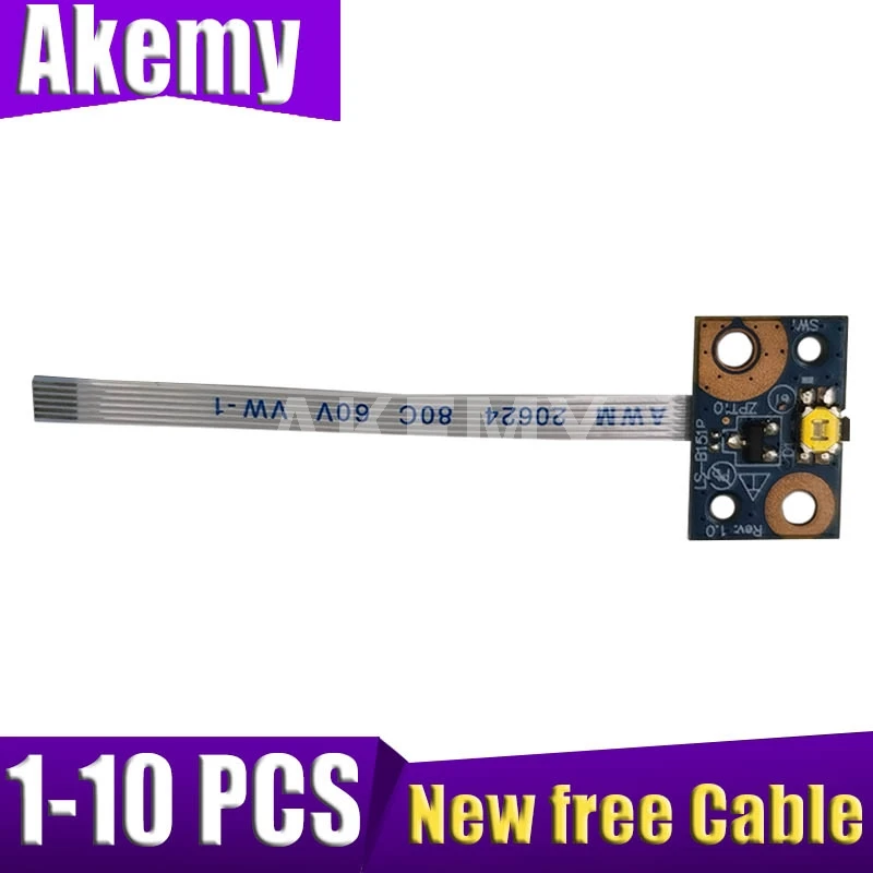 

Плата кнопки питания с кабелем Akemy, 1-10 шт., для HP Stream X360 11-P Series 755733-001 LS-B151P 11-P010NR 11-P015WM 11-P010NA