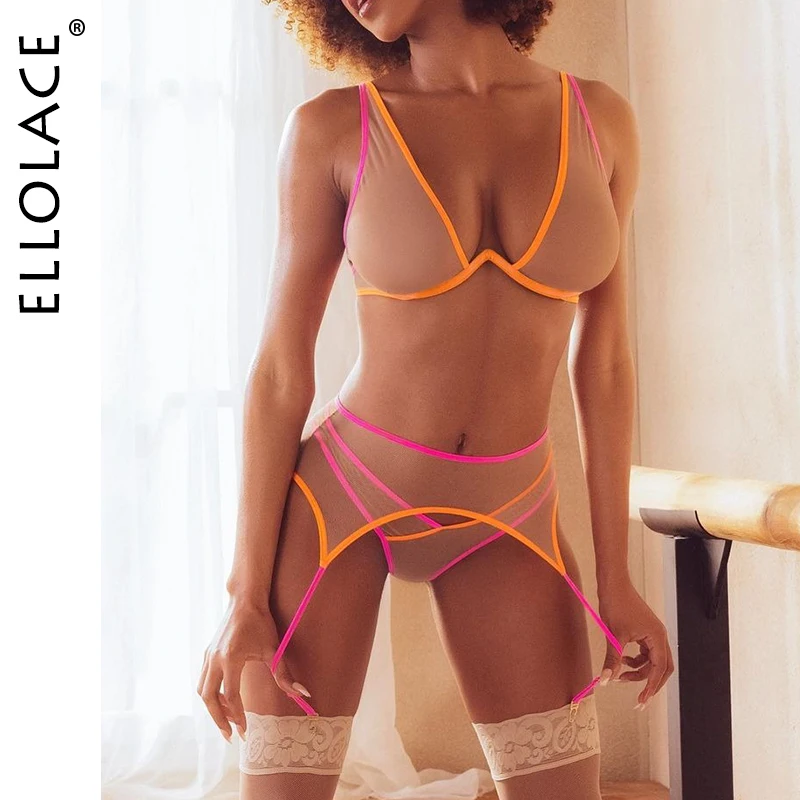 

Ellolace, чувственный женский костюм для взрослых, сексуальный наряд для женщин, контрастный цвет, Сетчатое нижнее белье, фантазия, прозрачный кружевной сексуальный костюм