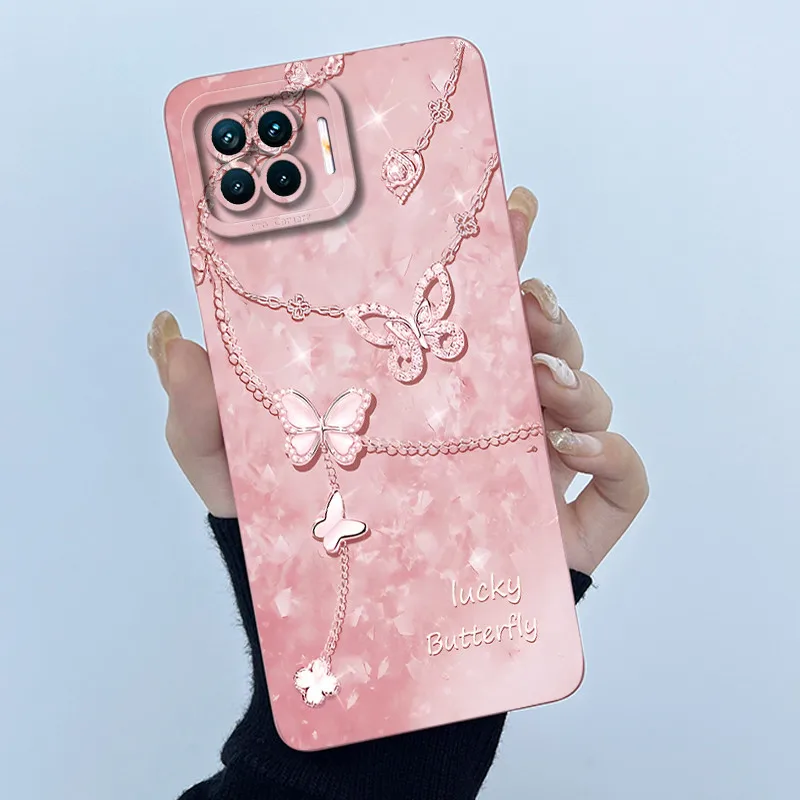 Фото Чехол для телефона OPPO F17 Pro Reno 4 Lite с простыми цветами, мягкий жидкий силиконовый чехол для OPPO A73 A93 Reno4 Lite Fundas №4