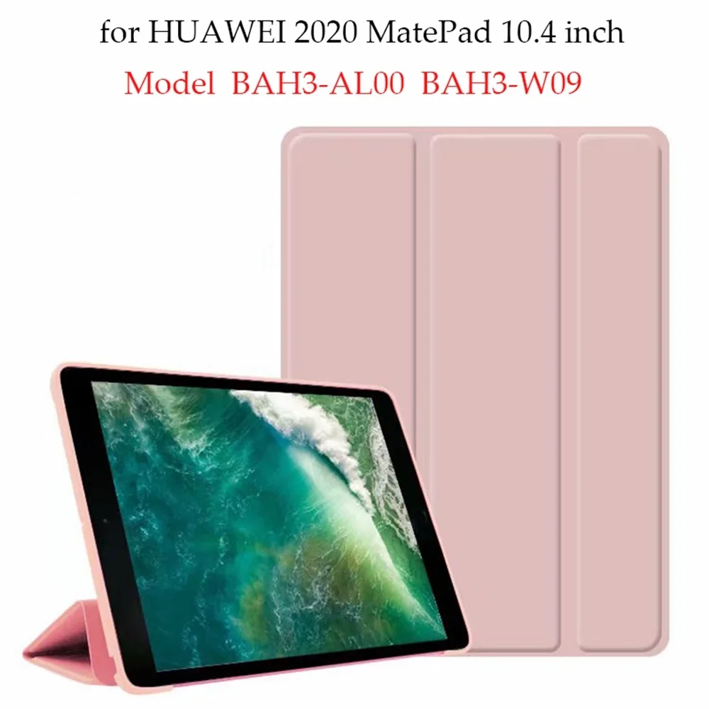 

New Case For HuaWei MatePad 10.4 inch Model : BAH3-AL00 / BAH3-W09 Soft Silicone Cover with Smart Sleep Wake Funda Capa cases