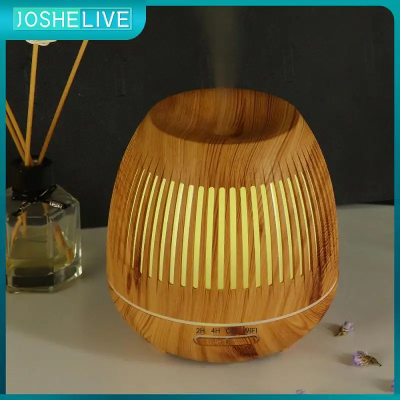 

Умный ультразвуковой увлажнитель воздуха Tuya с Wi-Fi, распылитель эфирных масел, устройство для создания тумана под дерево, 7 цветов, светодиодный Night, 400 мл