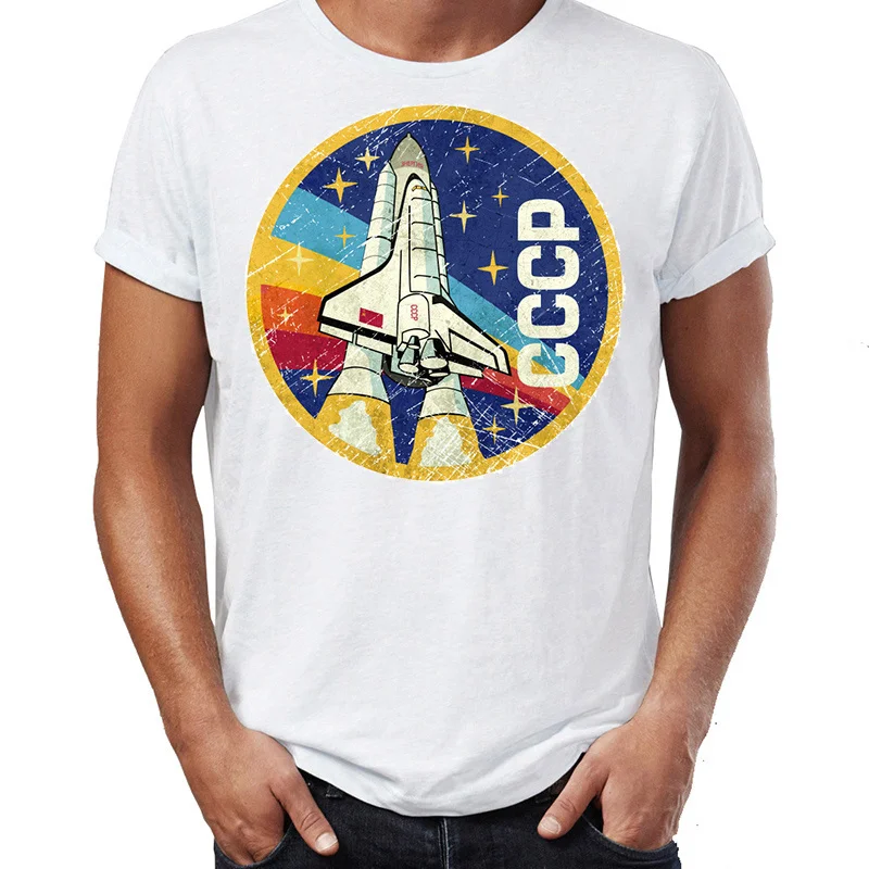 

Men's T Shirt Soviet Union Era CCCP Scientific Achievement Space Shuttles Buran Awesome Artwork Drawing Printed Tee