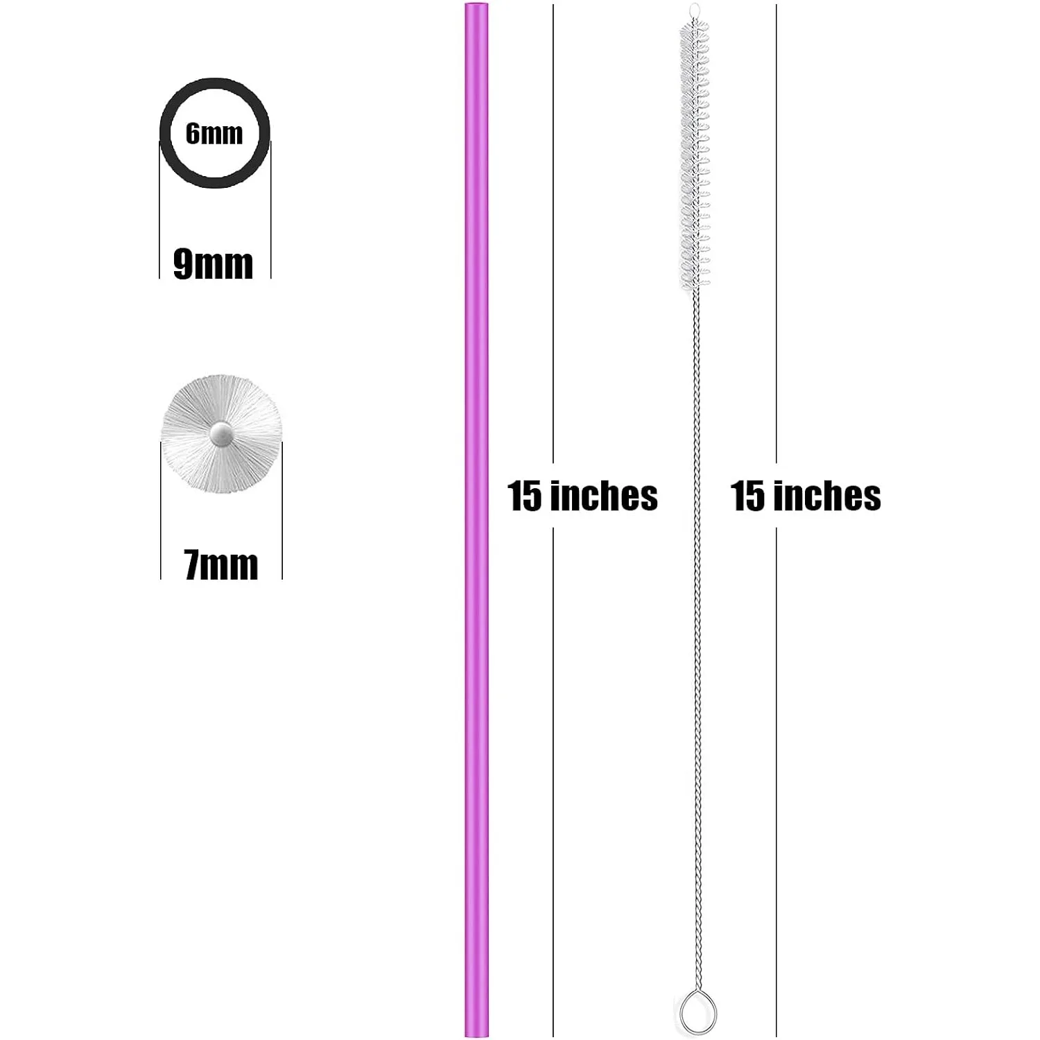 Многоразовые силиконовые соломинки 15 длинных гибких соломинок для стекла