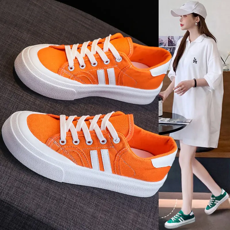

Canvas shoes female 2022 new white shoes female students Korean version of Joker shoes children breathable shoes female