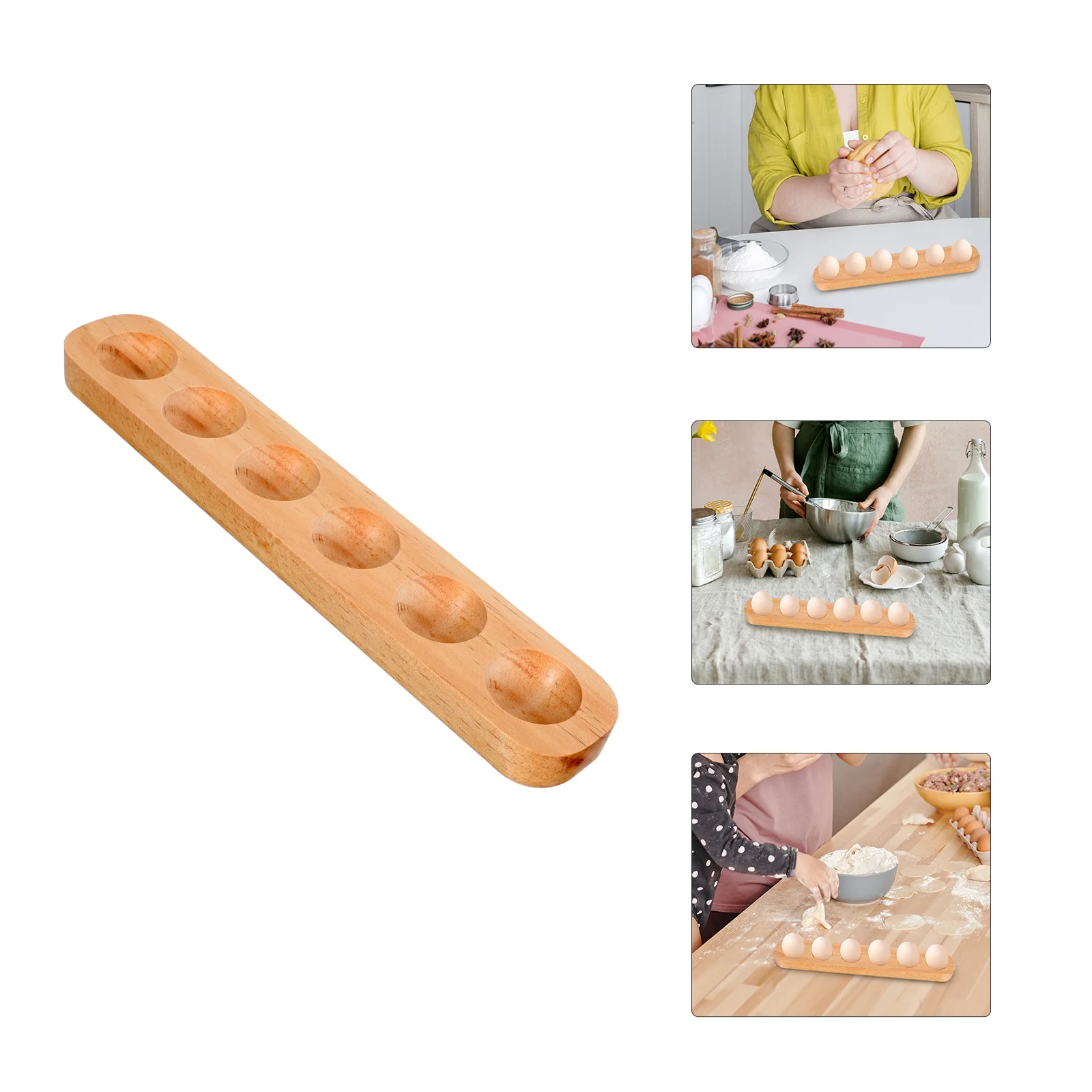 

Wooden Egg Tray Deviled Plates Storage Tabletop Eggs Organizer Desktop Holding Accessory