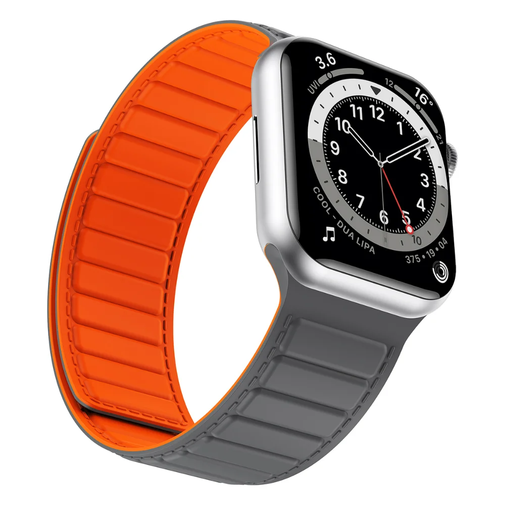 Silicone Strap For Apple Watch 44mm 40mm 45mm 41mm 42mm 38mm 49mm Magnetic Wristband iWatch Series 8 Ultra 7 4 5 6 SE 45 mm Band