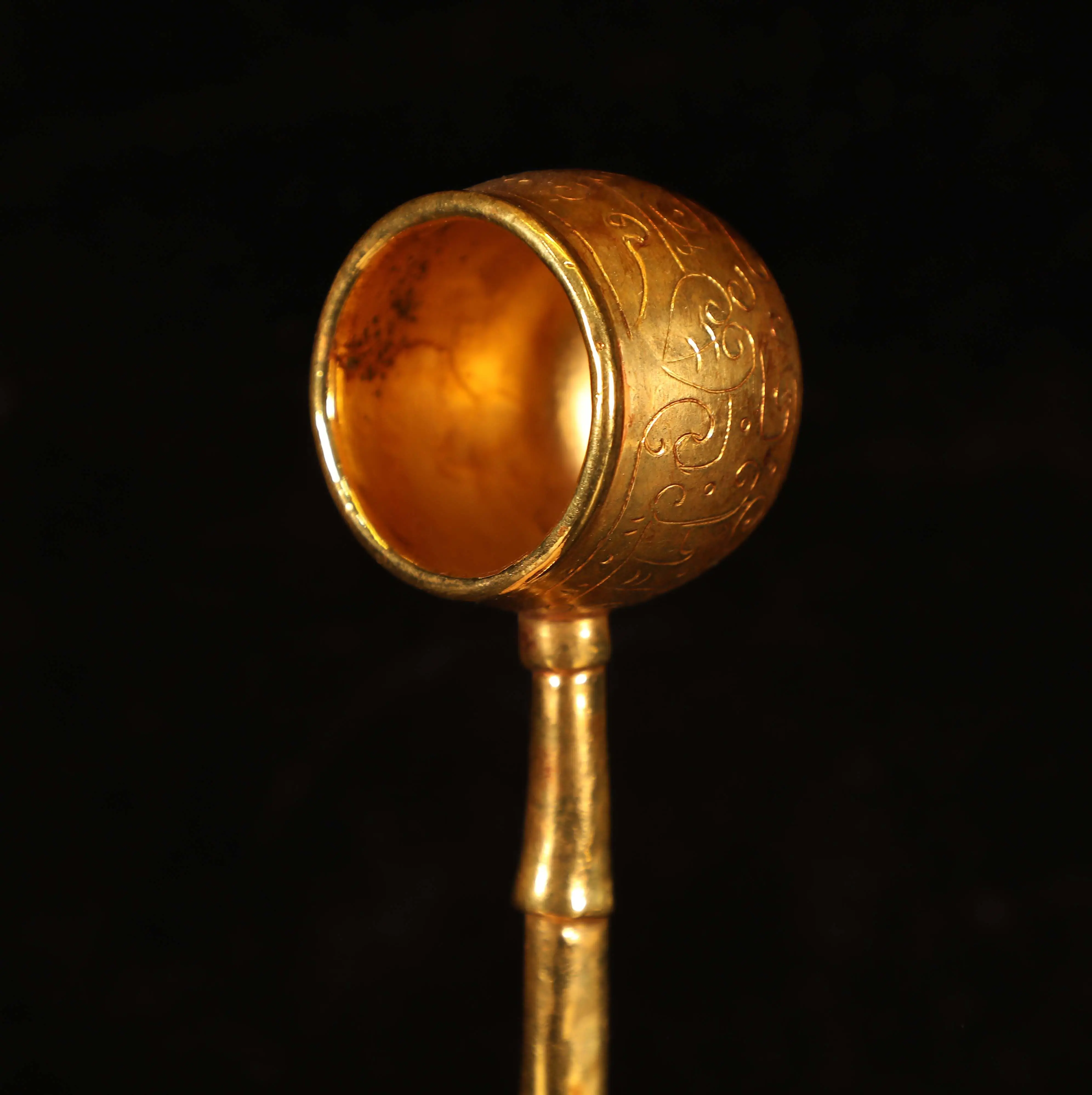 Collection Chinese antiques artwork Tang Dynasty gilt spoon exquisite craftsmanship fine workmanshipExquisite gifts for friends