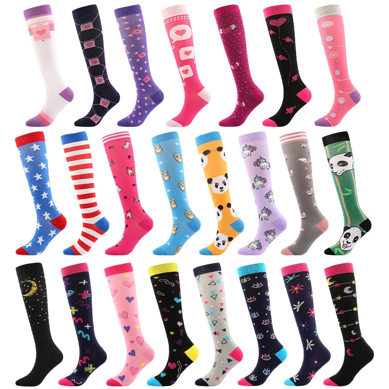 Xlwsbcr MenWomen Long Tube Compression Stockings Pressure Nursing Socks For Diabetes Varicose Veins Outdoor Sports Running Socks