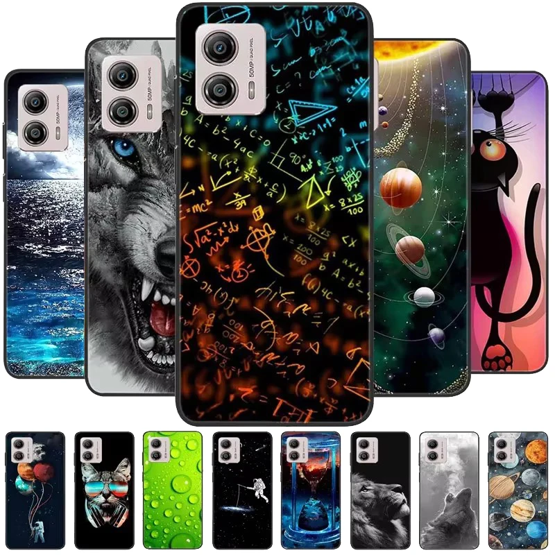 Для Moto G53 5G/G13/G23 Чехол Wolf Lions с росписью мягкий силиконовый противоударный чехол