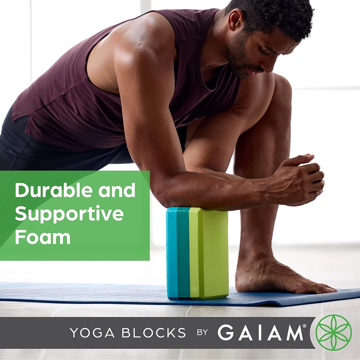 Premium Mint Green Non-Slip Yoga Block for Superior Stability and Comfort - Enhancing Balance with High-Quality Latex-Free Mater
