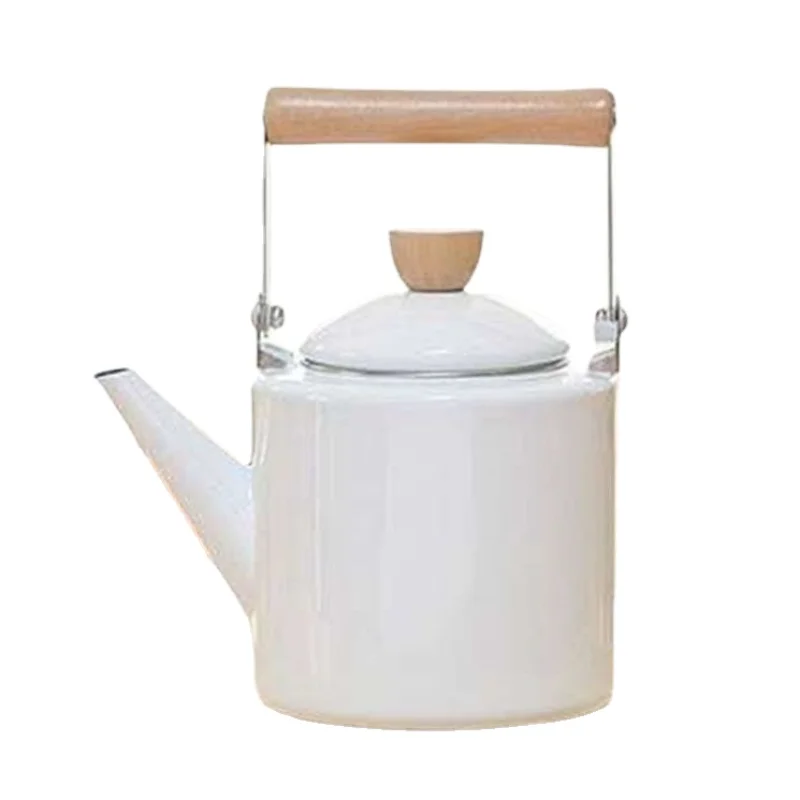 

Versatile Enamel Tea Kettle and Coffee Pot with Heat-Resistant Handle for Gas and Induction Cookers