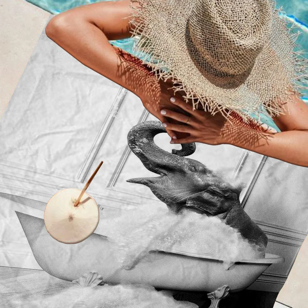 Nordic Black And White Bathroom Anime Beach Swimming Towel Soft Absorbent Washcloth Children's Gifts For Kids Travel Camping Gym