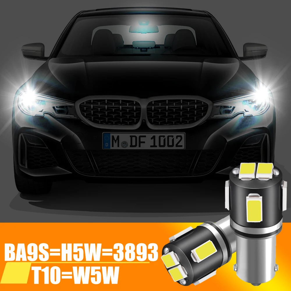 

2X BA9S T10 LED Car Led CANBUS T4W H6W W5W LED COB 6LED Side Wedge Light Interior Signal Lamp License Plate Light Dome Lamp 12v