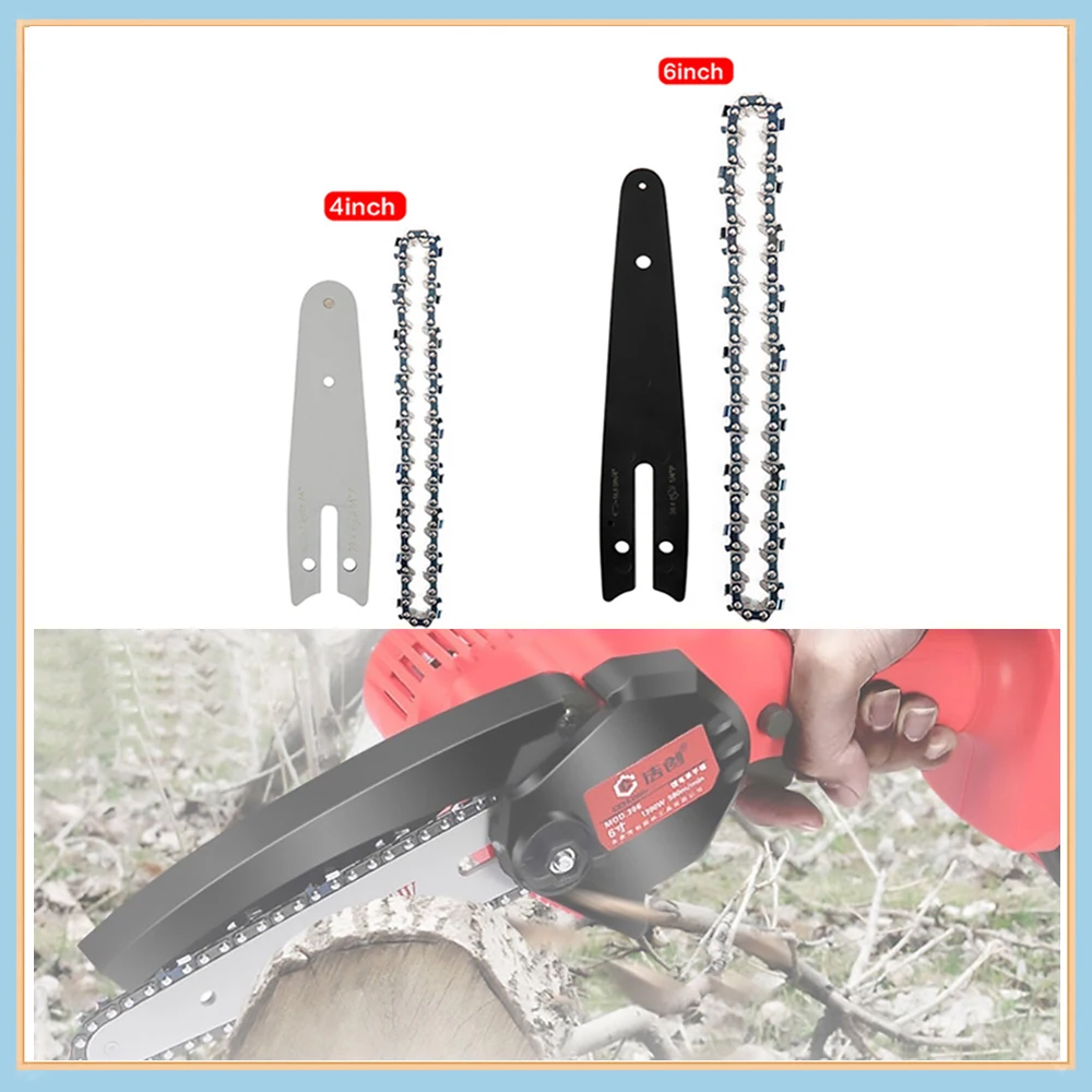 

Цепь для электропилы 4/6 дюйма, инструменты для зажима, цепи для цепной пилы и направляющая для заготовки и обрезки цепи, аксессуары для бензо...