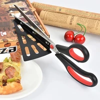 2 in 1 pizza cutter waffle scissor spatula stainless steel pie pastry knife shear slicer pancake slice tool kitchen accessories