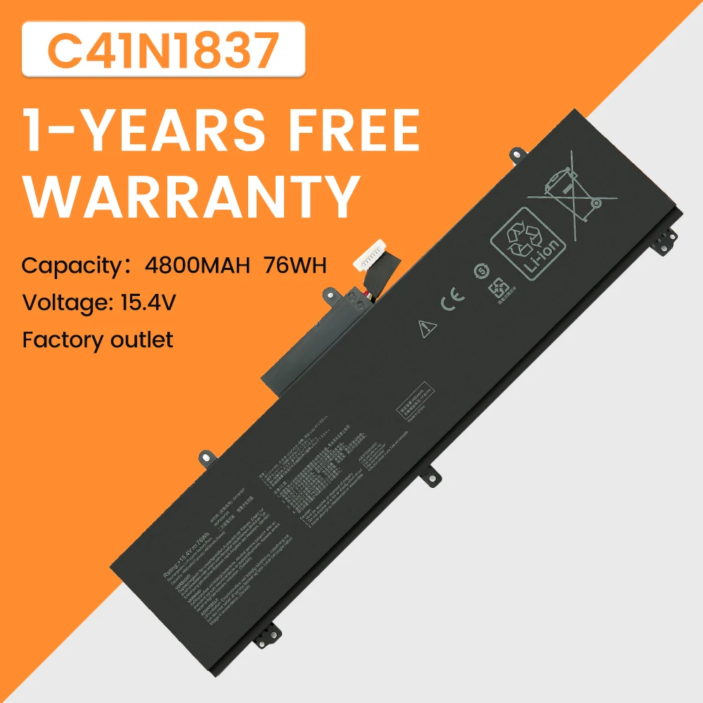 C41N1837 Аккумулятор для ноутбука ASUS ROG Zephyrus M GU502 GU502G GA502D GA532DU GU532LV GX532GW TUF Dash F15 FX516P