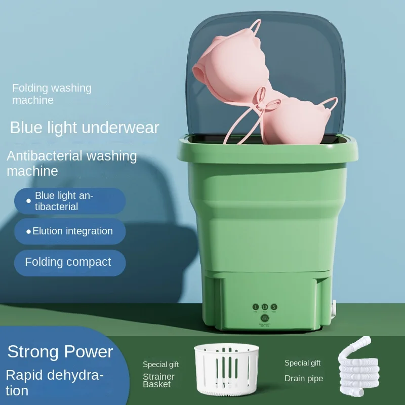 

2023 Blu Ray Folding Timing Washing Machine Washing Integrated Underwear Washing Machine Dormitory Portable Washing Machine