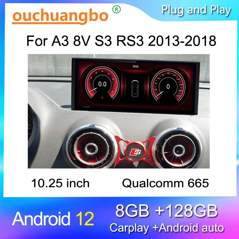

Ouchuangbo Auto Radio For 10.25 Inch A3 8v S3 Rs3 2013-2018 Sportback Android 12 Stereo Multimedia Player Gps Navigation Carplay