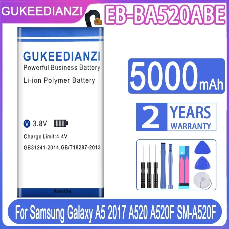 Запасная батарея GUKEEDIANZI EB-BA520ABE 5000mAh для Samsung Galaxy A5 2017 A520 A520F SM-A520F