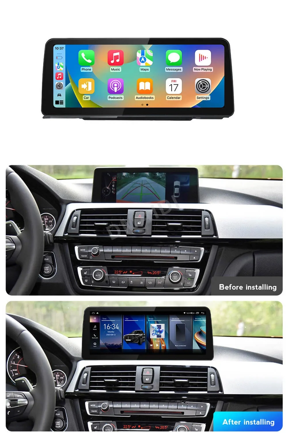 Видеоплеер на Android 13 с Gps-навигацией беспроводной Carplay 128G MTK7862 ID8 UI для BMW 3/4 серии F30